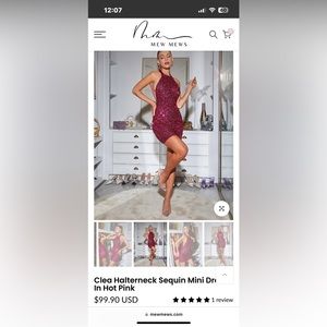 Mew Mews sequin pink dress in XS. Never worn